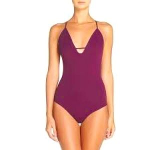 FREE PEOPLE- Move Along bodysuit, purple. Great condition, A SUMMER MUST!!